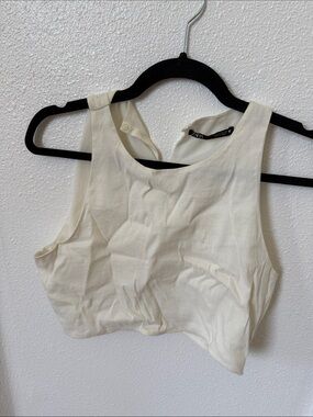 Zara Women’s Ivory Cropped Tank Top